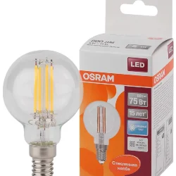 Лампа светодиодная филаментная 6W 4000K (=75W) E14 | Шарик | LED Star 2Y FILAMENT | - OSRAM