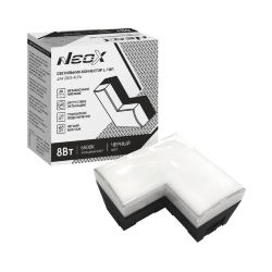 Светильник-коннектор L-тип для ДБО-ALFA 8Вт 230В 6500К черный IP40 NEOX