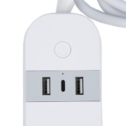 P-GCL4-1.8 A201-UC-WF WHITE Умный сетевой фильтр Wi-Fi, 1.8м Пвс 3х1.5, 4 гнезда, с-з, 2USB+Type-C 5В, 3A, 16A, До 3680Вт, Голосовое управление+приложение UnielSmart, TM Uniel