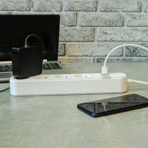 P-GCL4-1.8 A201-UC-WF WHITE Умный сетевой фильтр Wi-Fi, 1.8м Пвс 3х1.5, 4 гнезда, с-з, 2USB+Type-C 5В, 3A, 16A, До 3680Вт, Голосовое управление+приложение UnielSmart, TM Uniel - фото 6