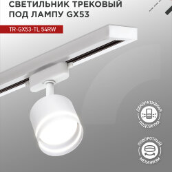 Светильник трековый с подсветкой TR-GX53-TL 54RW под GX53 белый IN HOME
