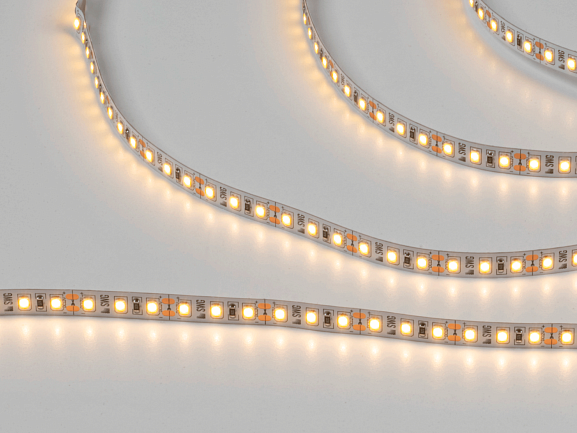 Светодиодная лента 2835, 120 LED/м, 12 Вт/м, 12В , IP20, 3M, Цвет: Теплый белый, SWG2120-12-12-WW-M - фото