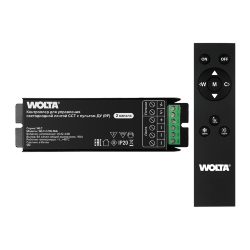 Контроллер 2-канальный WOLTA WLС-C/06-16A для светодиодной ленты CCT 12-24В, 16А с пультом RF