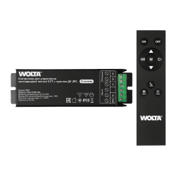 Контроллер 2-канальный WOLTA WLС-C/06-16A для светодиодной ленты CCT 12-24В, 16А с пультом RF