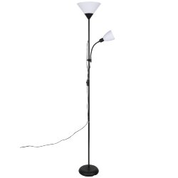UML-T520 E27+E14 BLACK-WHITE Торшер напольный под лампу Е27 и Е14, 2х60W, Черный-Белый