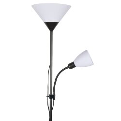 UML-T520 E27+E14 BLACK-WHITE Торшер напольный под лампу Е27 и Е14, 2х60W, Черный-Белый