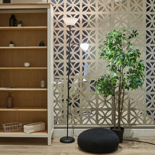 UML-T520 E27+E14 BLACK-WHITE Торшер напольный под лампу Е27 и Е14, 2х60W, Черный-Белый - фото 12