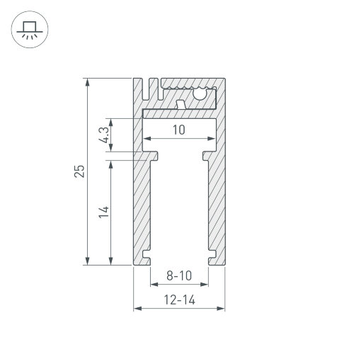 Профиль KLUS-GLASS-810-2000 ANOD (Arlight, Алюминий) 019191 - фото 5