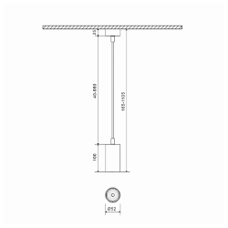 'Крепление сменное М6 для светильников MINI VILLY, подвесное, цвет Черный, MINI-VL-M6-BL 004869