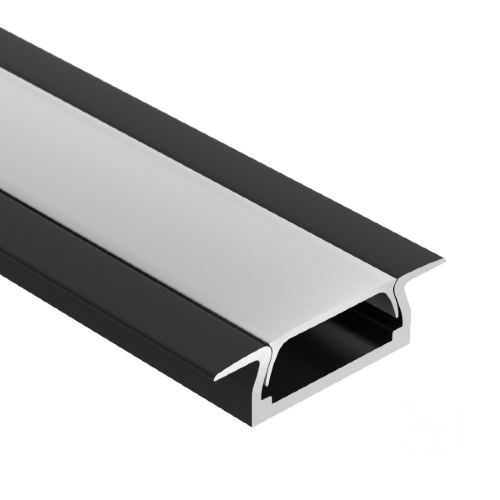 Профиль U-15-IN RAL9005 (с экраном) — 2000мм - фото 1