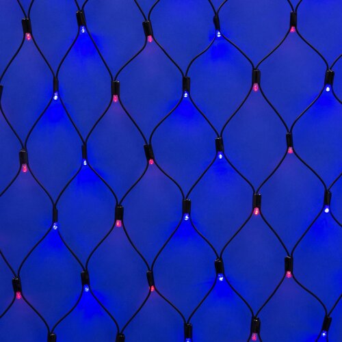 ULD-N2015-288-SBK RED-BLUE IP67 Сетка светодиодная, статическое свечение, 2x1.5м, Соединяемая, 288 светодиодов, Красно-синий свет, Провод черный. - фото 1