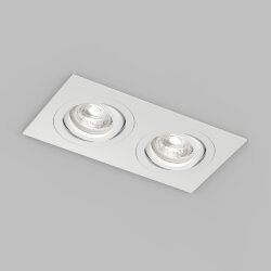 Встраиваемый влагозащищённый светильник HYDRO, IP44, 2?15 Вт LED макс., GU10, алюминий, белый, Denkirs DK2112-WH