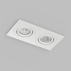 Встраиваемый влагозащищённый светильник HYDRO, IP44, 2?15 Вт LED макс., GU10, алюминий, белый, Denkirs DK2112-WH