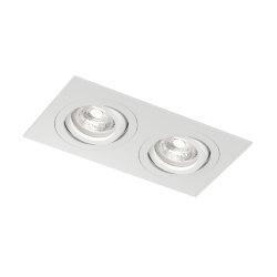 Встраиваемый влагозащищённый светильник HYDRO, IP44, 2?15 Вт LED макс., GU10, алюминий, белый, Denkirs DK2112-WH