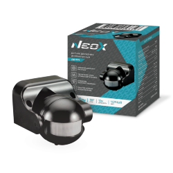 Датчик движения инфракрасный ДД 09Ч 1200Вт 180 гр.12м IP44 черный NEOX