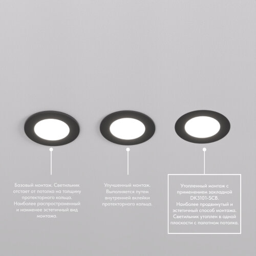 DK3101-BK Встраиваемый влагозащищенный светильник, IP65, до 10 Вт, LED, GU5,3, черный. Фото 6