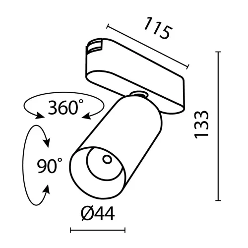 Трековый светильник Фокус / Focus Led Radity 4000K 12Вт 36° (Черный) TR103-1-12W4K-M-B - фото 2