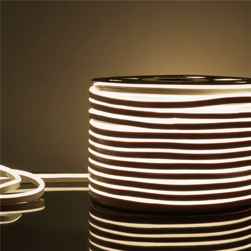 Светодиодный гибкий неон 220 В 9.6 Вт/м 120 Led/м 2835 IP67, односторонний дневной белый 4200 K, 50 м Гибкий неон 220V 9,6W 120Led 2835 IP67 односторонний дневной белый, 50 м - фото