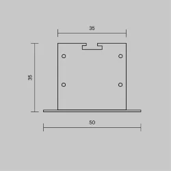 Комплект заглушек (для профиля 50x35) 2 шт., ALM-5035T-B-EC 642035 (Черный) 642035