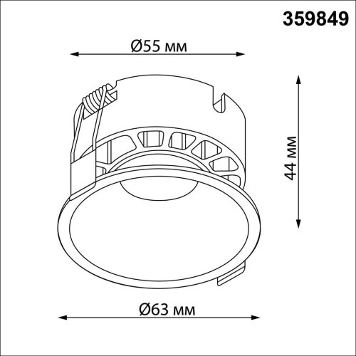 Светильник встраиваемый светодиодный с переключателем цветовой температуры «Novotech» 359849, серия: NOVA. Фото 3.