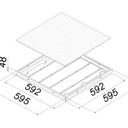Универсальный офисный светодиодный светильник Армстронг 30 Вт IP54 595x595x48 мм 4000К Опал