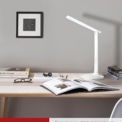 Светильник настольный светодиодный SIMPLE ССО-02Б 10Вт 625Лм сенсор, адаптер БЕЛЫЙ IN HOME