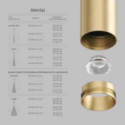Линза ?25mm, угол рассеивания света 36° для светильников SHINE DK5740/42/44, поликарбонат, Denkirs DK5700-D25-A36