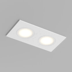 Встраиваемый влагозащищенный светильник PORT, 2?15 Вт макс., LED, GU5.3, IP65, корпус из полимера, цвет белый, Denkirs DK3112-WH