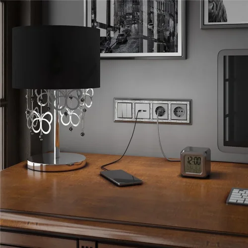 W1130006/ Выключатель трехклавишный (серебряный) W1130006 - фото 4