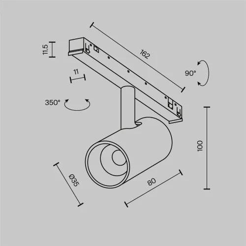 Трековый светильник Фокус / Focus Led Exility X 2700-6000K 5Вт 36° Dim Dali2 (Черный) TR243-4-5WTW-DD2-B - фото 12