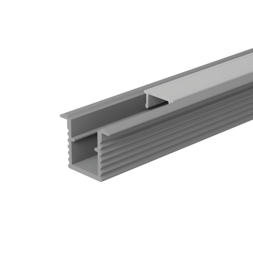 Профиль алюминиевый WOLTA WAP-S-11/9/2000-A встраиваемый серый 11х9х2000мм для узкой ленты шириной 5мм - фото 1.