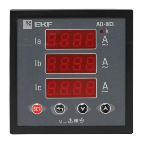 Амперметр цифровой AD-963 3ф на панель 96х96 EKF ad-963 - фото 2