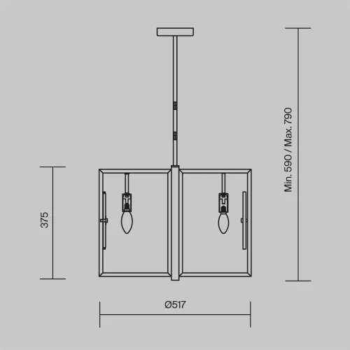 Подвесной светильник Marmo E14х6 (Латунь) - фото