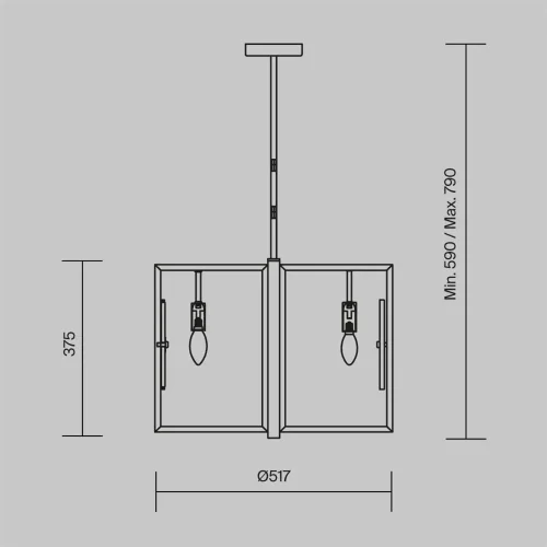 Подвесной светильник Marmo E14х6 (Латунь) - фото 3