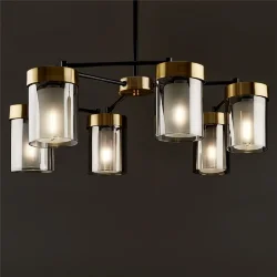 Подвесной светильник Freya FR5432PL-06BBS (Черный и Латунь)