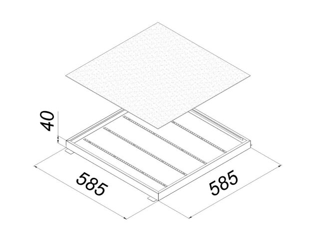 Универсальный офисный светодиодный светильник Грильято 60 Вт IP44 580x580x40 мм 4000K Опал - фото 2