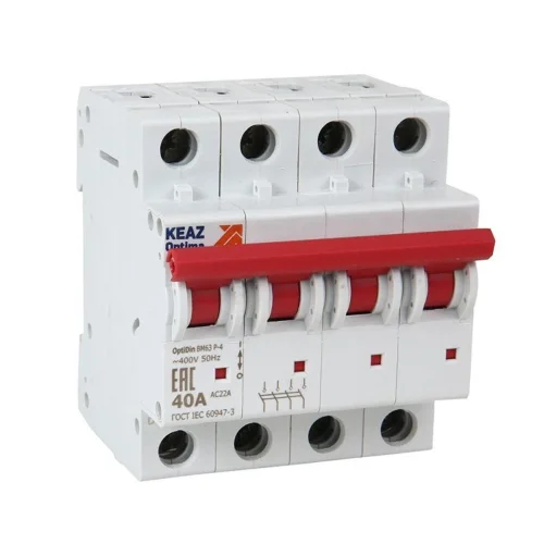 Выключатель нагрузки модульный 4п 63А OptiDin BM63Р УХЛ3 КЭАЗ 103898 - фото