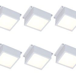 Универсальный офисный светодиодный светильник Грильято комплект 6 шт 48 Вт IP44 100x100x40 мм 3000K Опал