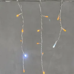 Гирлянда Бахрома 3,1 x 0,5 м Желтая с Мерцанием Белого Диода 220В, 150 LED, Провод Прозрачный ПВХ, IP54