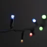 Гирлянда Нить 10м Разноцветная с Мерцанием Каждого Диода 220В, 100 LED, Провод Черный Каучук, IP65. Фото 5.