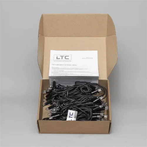 Гирлянда Нить 10м Разноцветная с Мерцанием Каждого Диода 220В, 100 LED, Провод Черный Каучук, IP65. Фото 7.