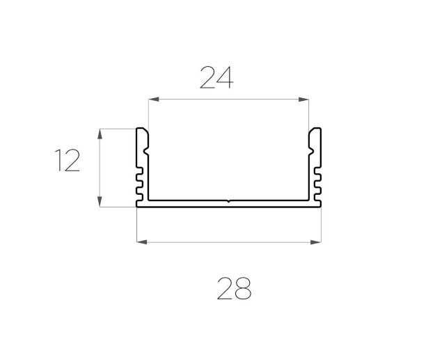 Профиль накладной широкий алюминиевый LC-LP-1228-2 Anod - фото 2