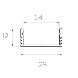 Профиль накладной широкий алюминиевый LC-LP-1228-2 Anod