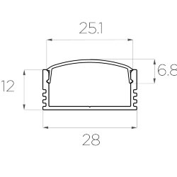 Профиль накладной широкий алюминиевый LC-LP-1228-2 Anod