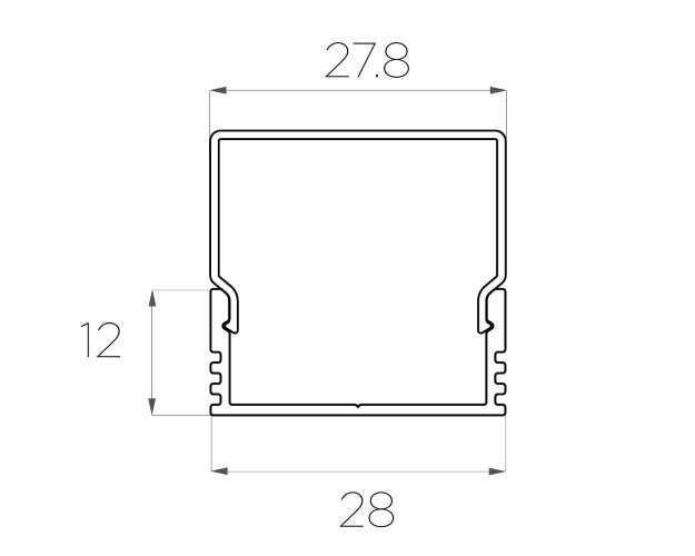Профиль накладной широкий алюминиевый LC-LP-1228-2 Anod - фото 4