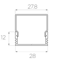 Профиль накладной широкий алюминиевый LC-LP-1228-2 Anod
