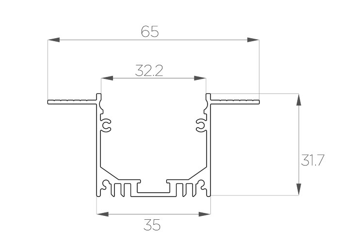 Профиль алюминиевый под шпаклевку LC-LPSH-3265-2 Anod - фото 2