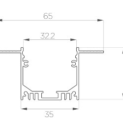 Профиль алюминиевый под шпаклевку LC-LPSH-3265-2 Anod