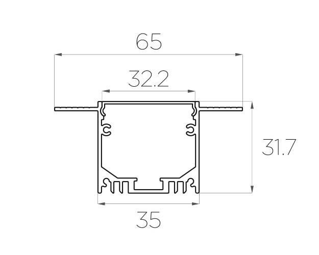 Профиль алюминиевый под шпаклевку LC-LPSH-3265-2 Anod - фото 3