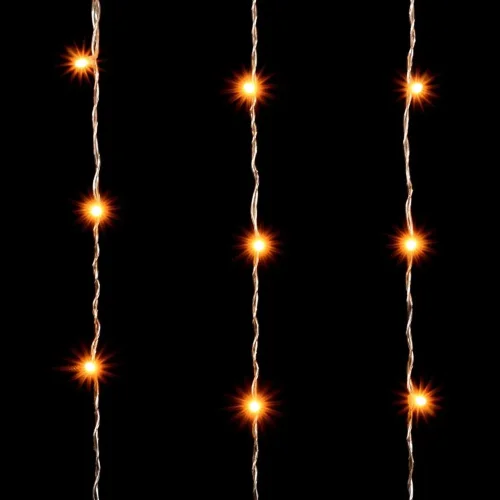 Гирлянда Занавес Облегченный 2 x 2 м Желтый 220В, 400 LED, Провод Прозрачный ПВХ, IP54. Фото 2.